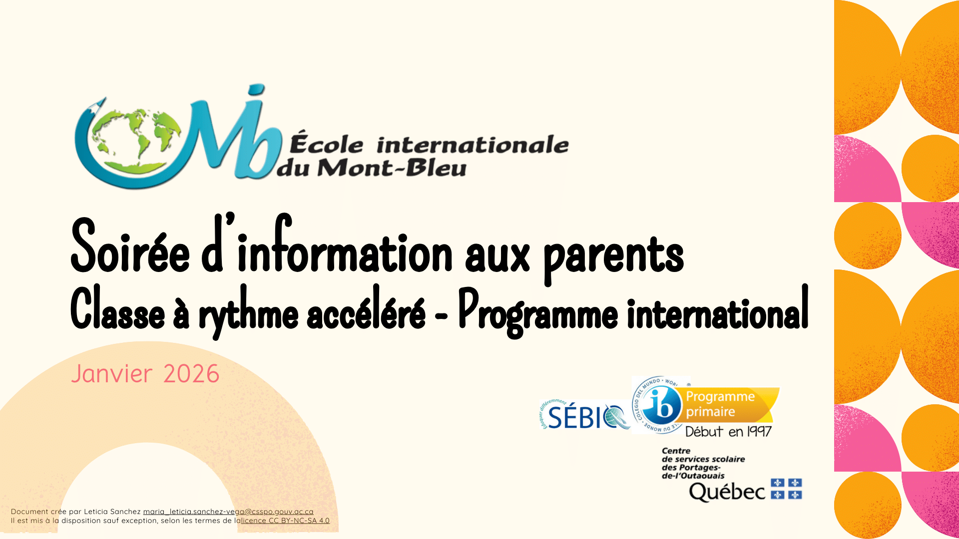 Soiree information IB parents